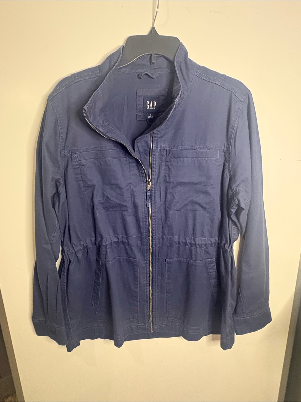 GAP Navy Lightweight Zip-Front Shirt Jacket
